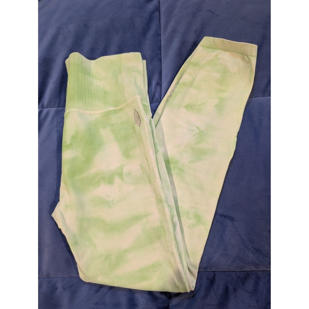 Free People Movement Good Karma Leggings Green Tie‎ Dye Seamless - Size M/L